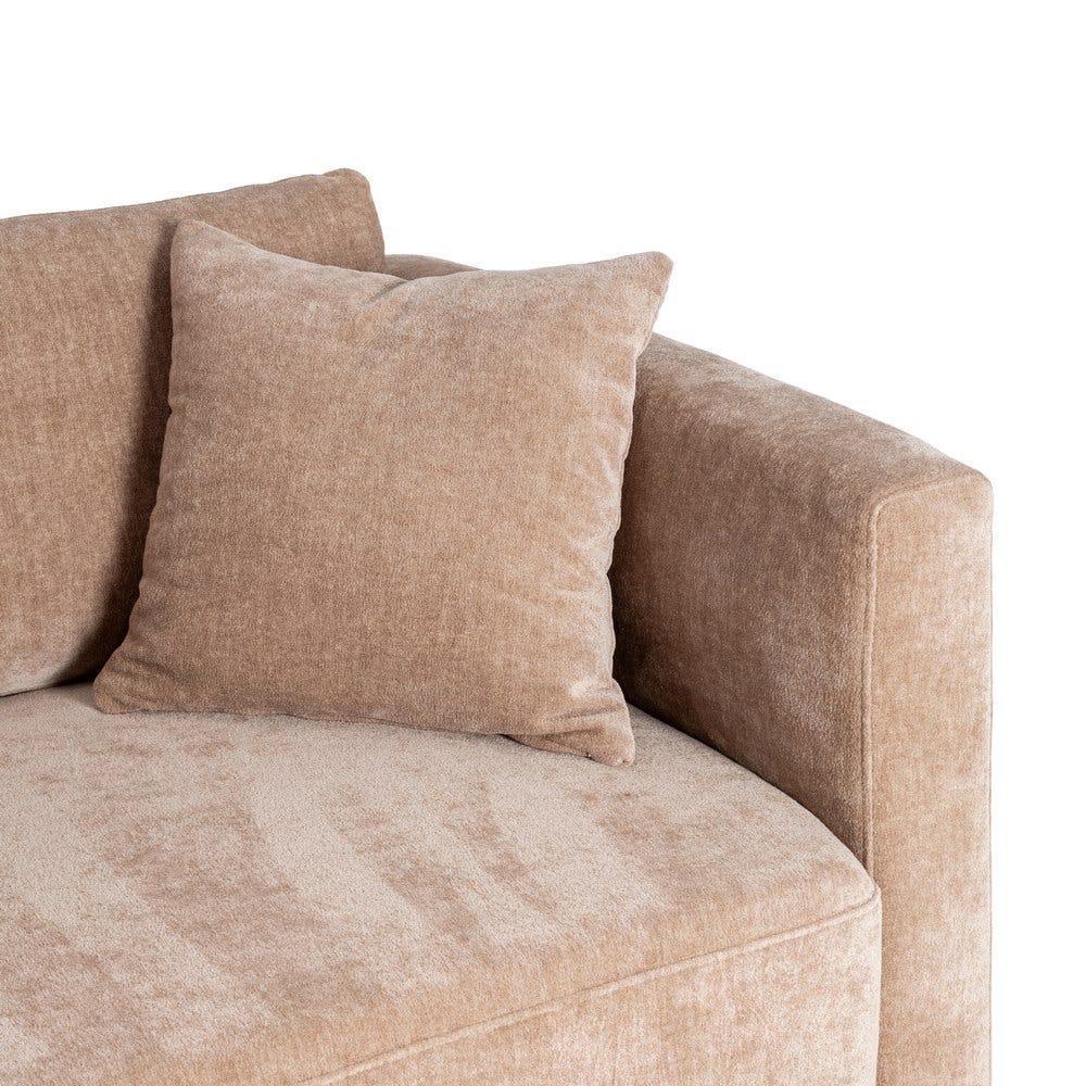 4 Lugares Sofá Taupe Old Tecido-Madeira 210 X 96 X 86 Cm - Image 5