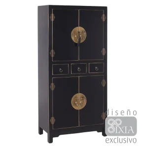 Aparador ORIENTE 63 x 33 x 131 cm Preto Madeira