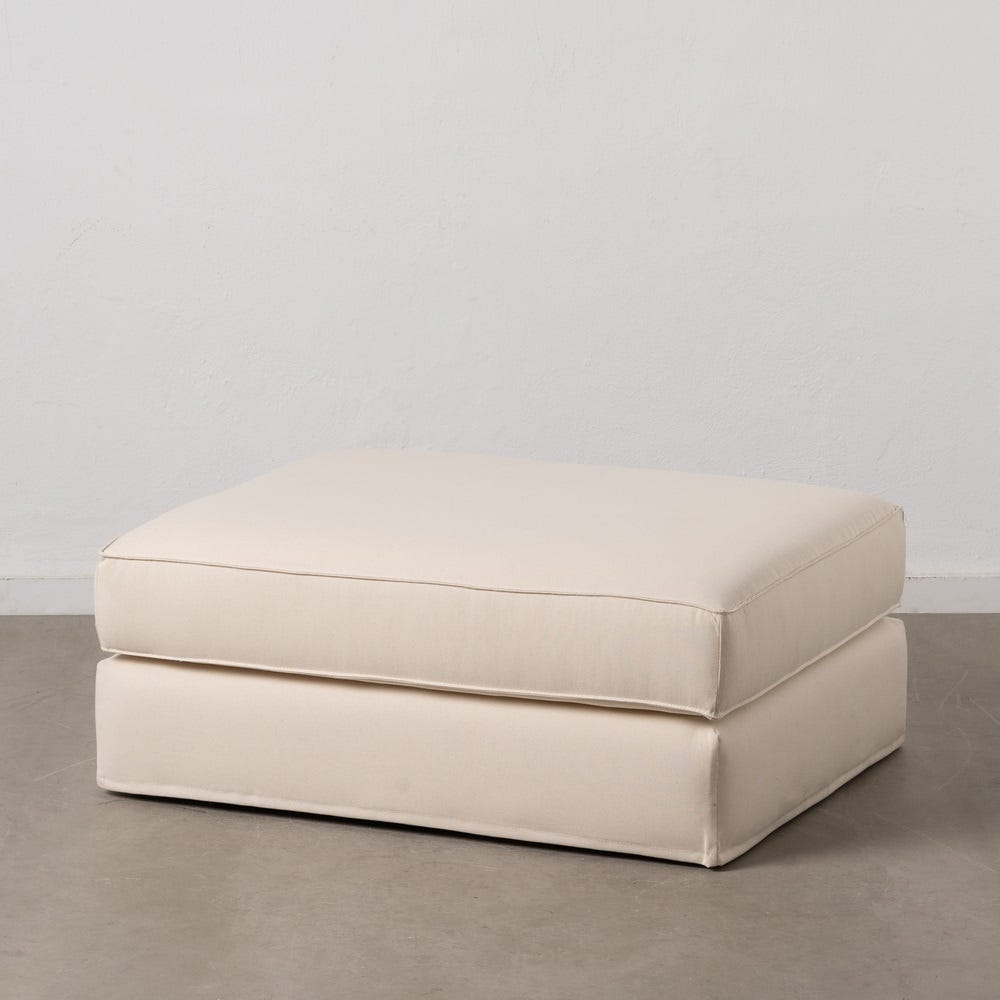 Pufe Creme Tecido Quarto 100 X 80 X 44 Cm - Image 9