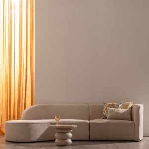 Sofá 2 Peças Sala Tecido Bege 300 X 107 X 75 Cm