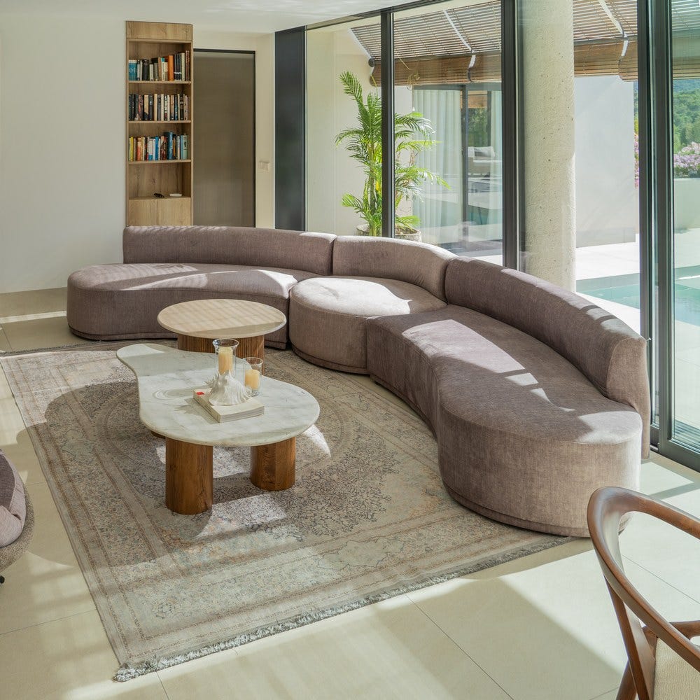 Sofá de 3 peças Taupe Old Tecido Room 405 x 112 x 70 cm - Image 3