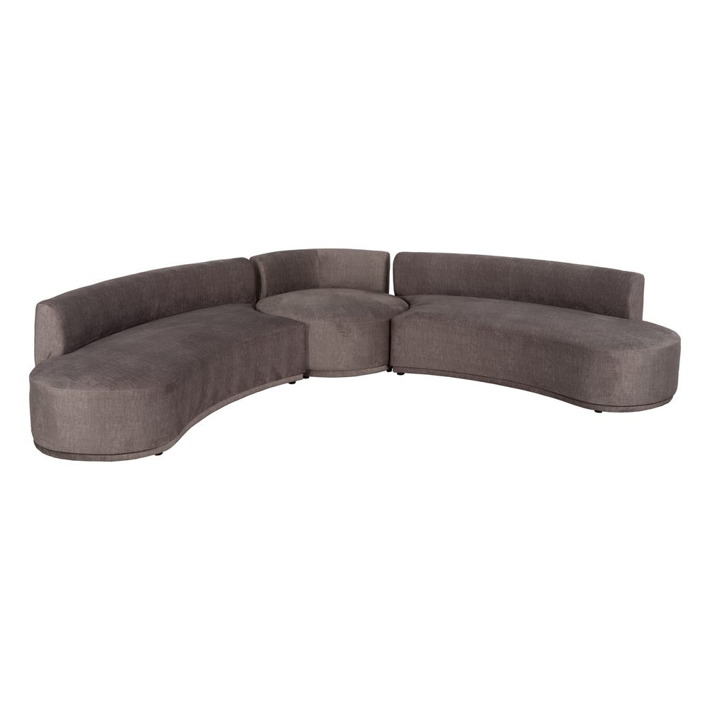 Sofá de 3 peças Taupe Old Tecido Room 405 x 112 x 70 cm - Image 9