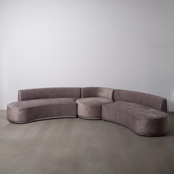 Sofá de 3 peças Taupe Old Tecido Room 405 x 112 x 70 cm - Image 6