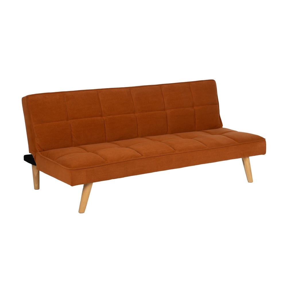 Sofá Cama Laranja Madeira Decoração. 175x84x73cm - Image 3