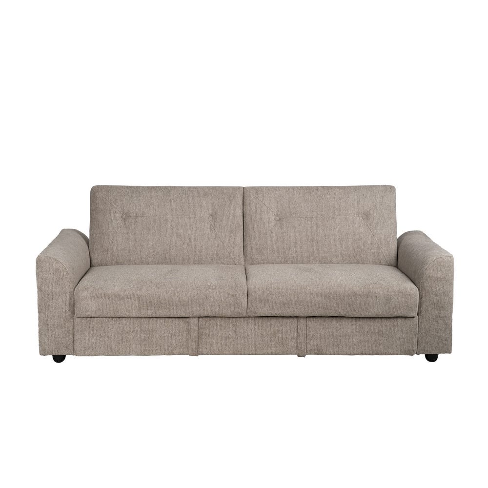 Sofá-cama Taupe Old Madeira Decoração. 216x85x85cm - Image 8