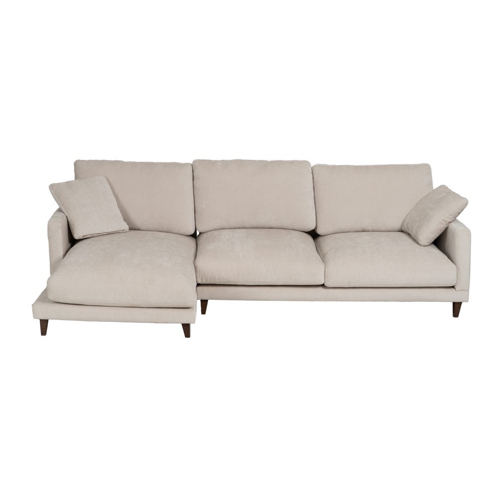 Sofá Chaise Longue Esquerdo Tecido Creme 290 X 160 X 95 Cm - Image 9