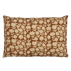 Almofada Bege-Castanho 100% Algodão 60 X 40 Cm (2 Unidades)