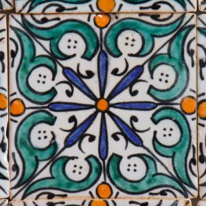 Azulejo pintado à mão Hudah 10×10 cm de Marrocos