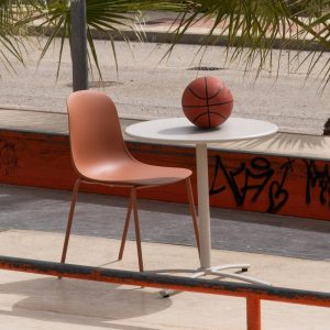 Cadeira Alaranjado Pp-Metal Exterior 50 X 53 X 85 Cm (4 unidades)