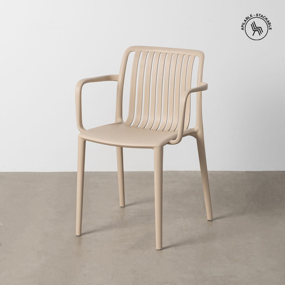 Cadeira Beige Polipropileno Exterior 53 X 50 X 77,50 Cm (4 unidades)
