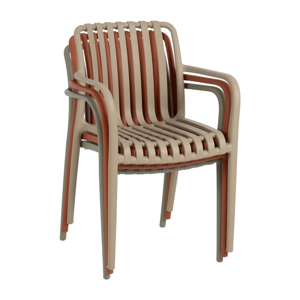 Cadeira Terracota Polipropileno Exterior 56 X 57 X 81 Cm (2 unidades) - Image 4
