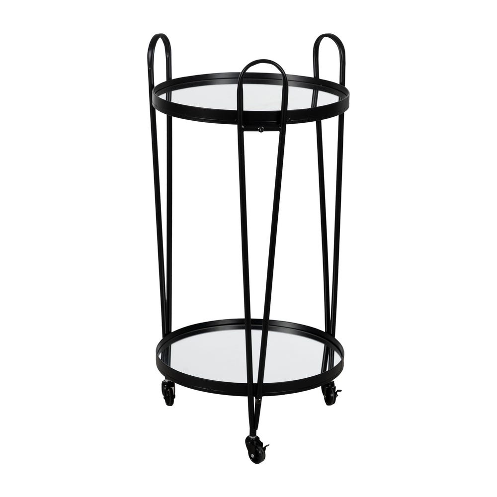Carrinho de Cozinha Móveis Preto Metal-Cristal 40 X 40 X 82,50 Cm - Image 7
