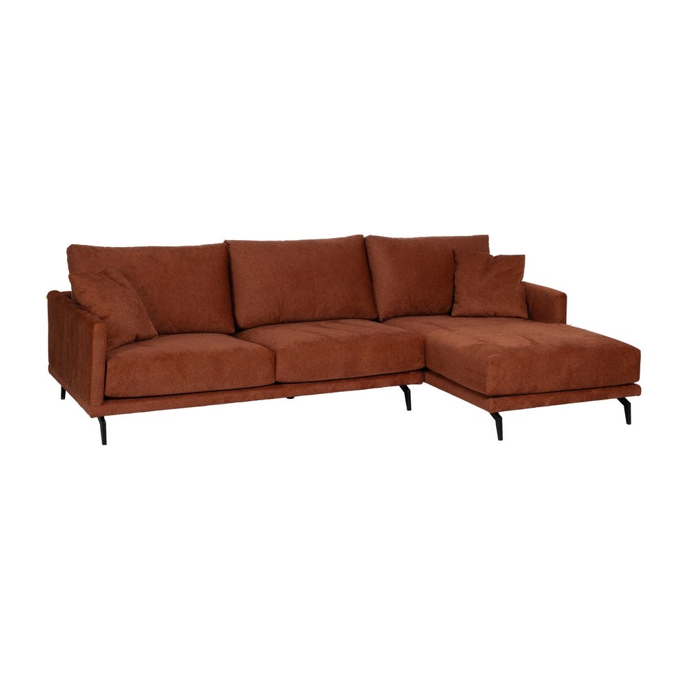 Chaise Longue Sofá Direita Telha Tecido 284 X 173 X 100 Cm