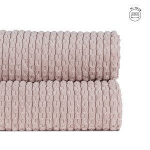 Colcha Rosa Poliester Têxtil/Casa 180 X 260 Cm
