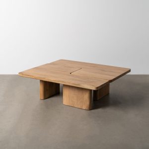 Conjunto de 2 mesas de centro em madeira natural de manga Madeira, dimensões: 120 x 70 x 36 cm.