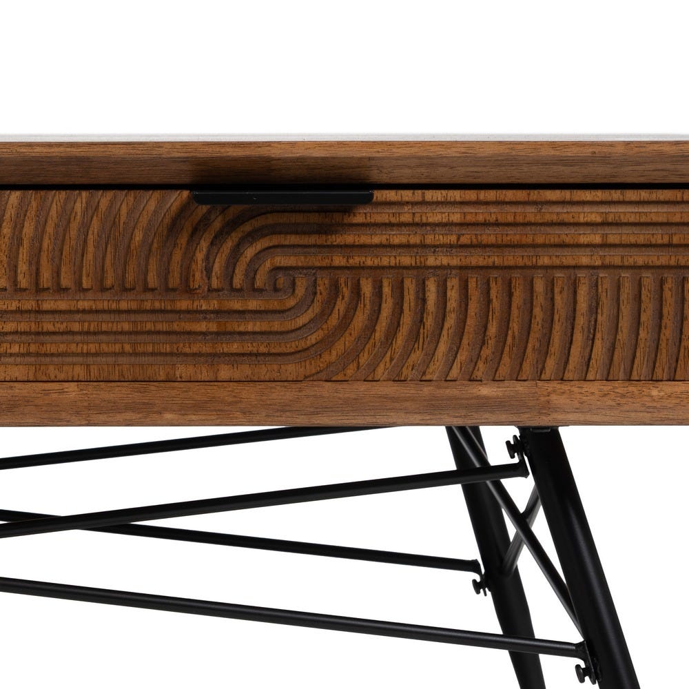 Mesa de Centro Castanho-Negro Madeira-Metal 120 X 60 X 40 Cm - Image 6
