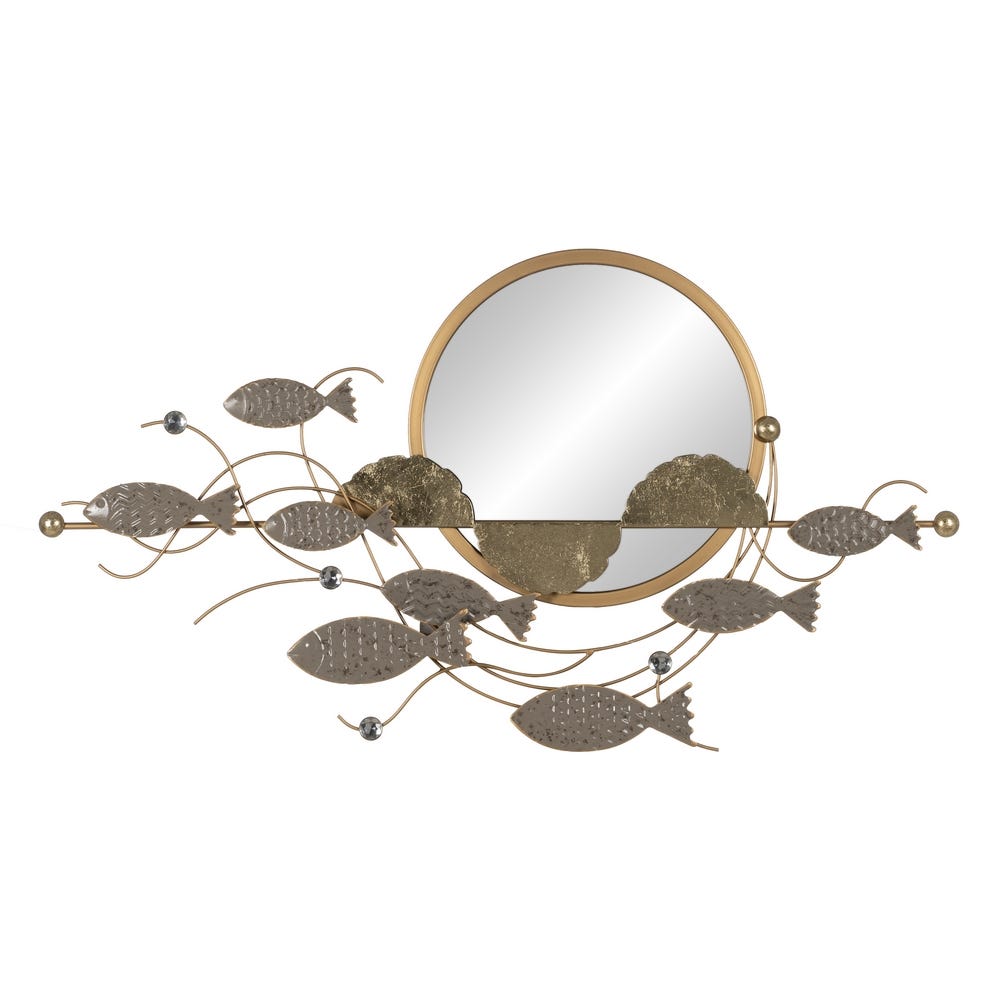 Mural Parede Espelho Cinza-Dourado Metal 102,90 X 5,70 X 55,90 C - Image 2