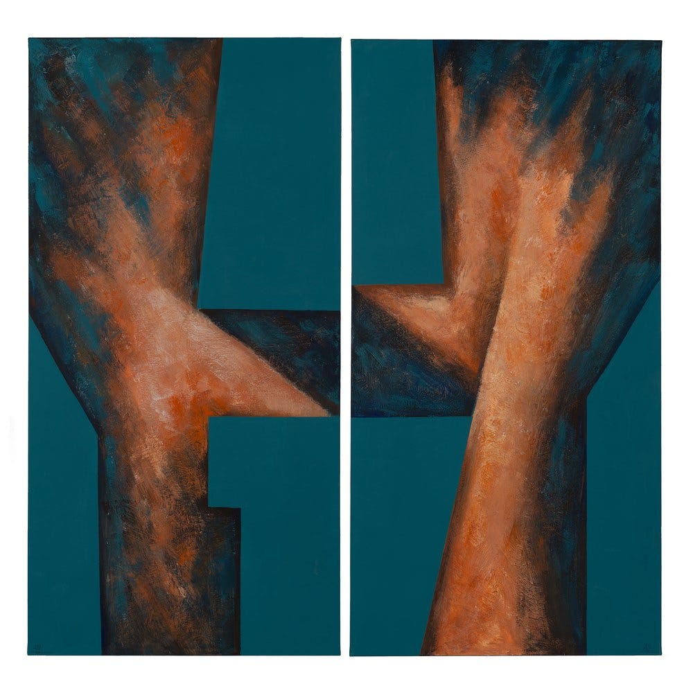 Pintura Abstrato 2 M Canvas Decoração 70 X 140 Cm ( 2 unidades) - Image 2