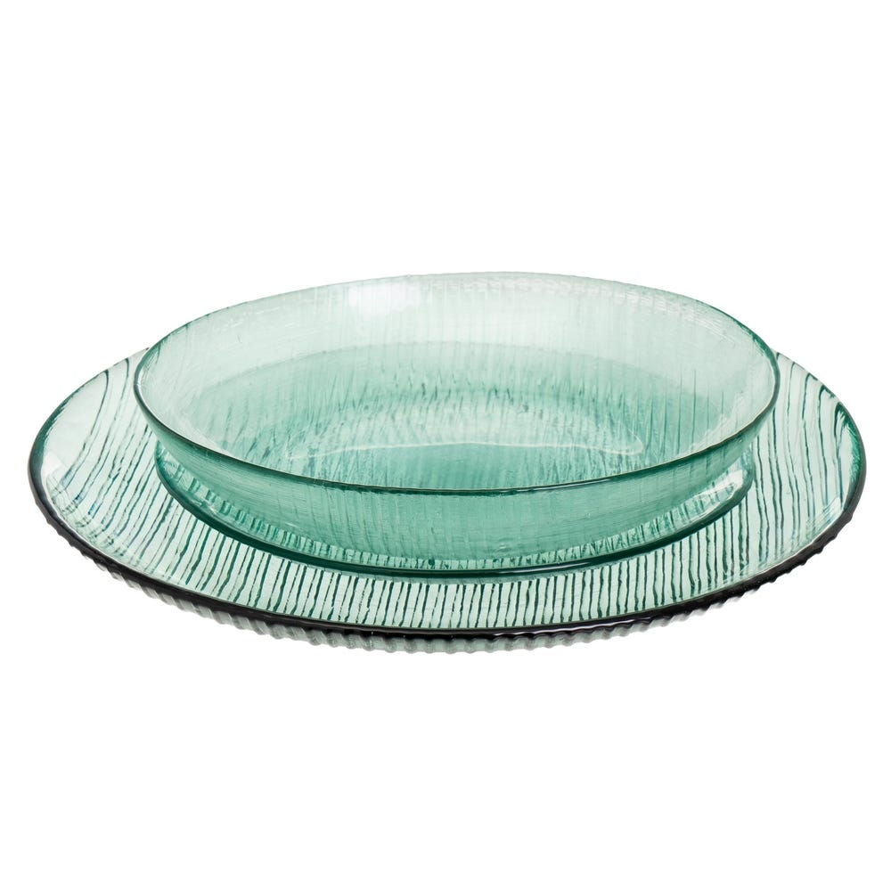 Prato 27 cm Sahel Vidro Reciclado 28 x 28 x 3 cm (12 unidades) - Image 3