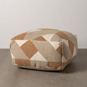 Puf Multicolor Lã-Algodão Decoração 80 X 80 X 40 Cm