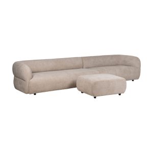 Sala Têxtil Pufe Bege 66 X 87 X 39 Cm