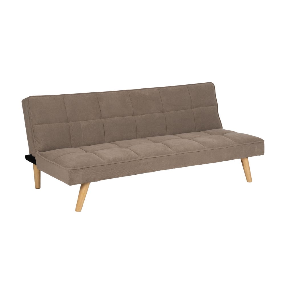 Sofá Cama Bege Madeira Decoração. 175x84x73cm - Image 2