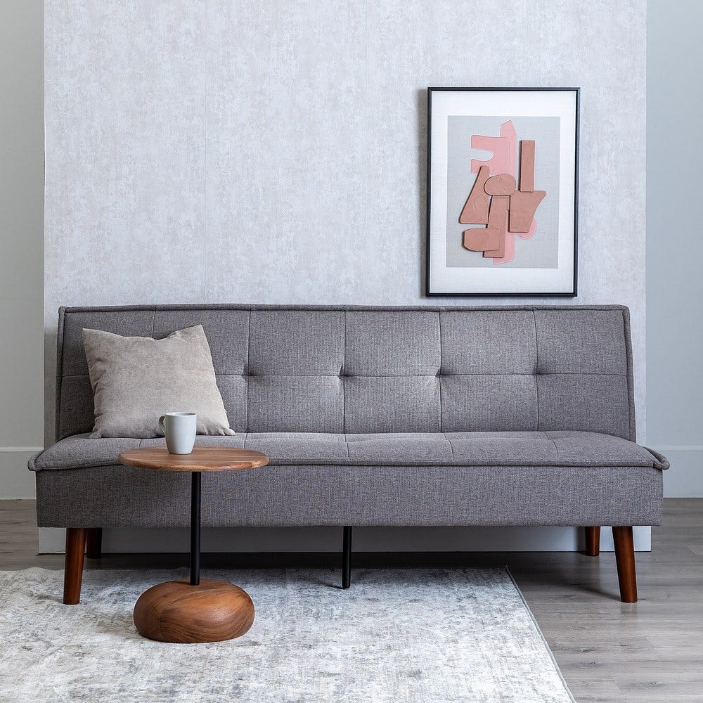 Sofá-cama Cinza Metal-Madeira 181 x 102 x 85 cm