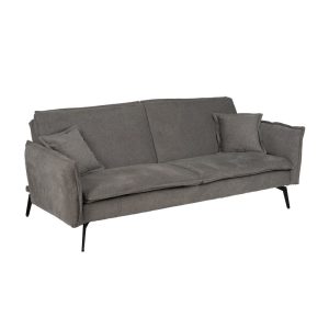 Sofá-cama Cinza Tecido-Metal 214 x 106 x 84 cm