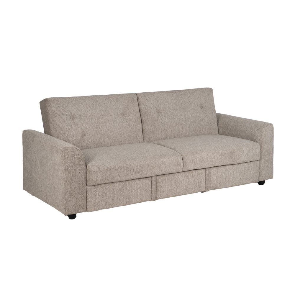 Sofá-cama Taupe Old Madeira Decoração. 216x85x85cm