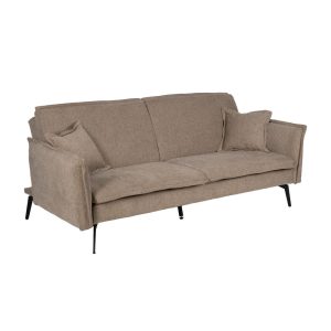 Sofá-cama antigo em Tecido-metal cinza 214 x 106 x 84 cm