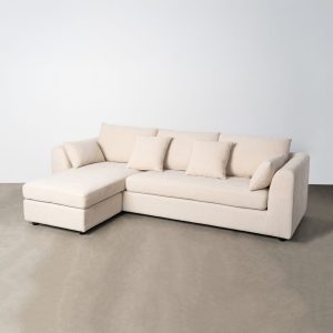 Sofá Chaise Longue Deixei/Certo Creme 260 X 164 X 76 Cm