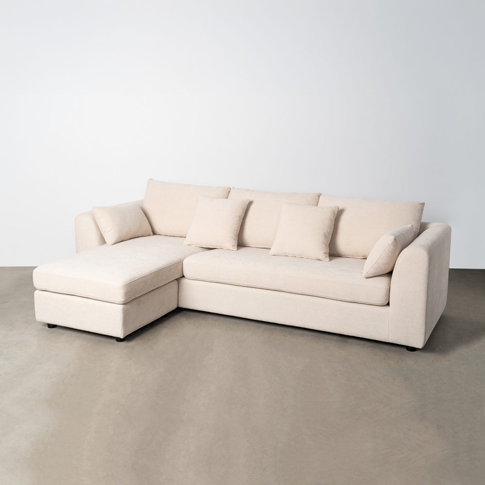 Sofá Chaise Longue Deixei/Certo Creme 260 X 164 X 76 Cm - Image 2