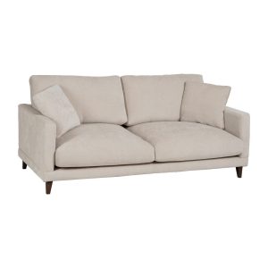 Sofá Sala Creme Tecido 200 X 100 X 90 Cm