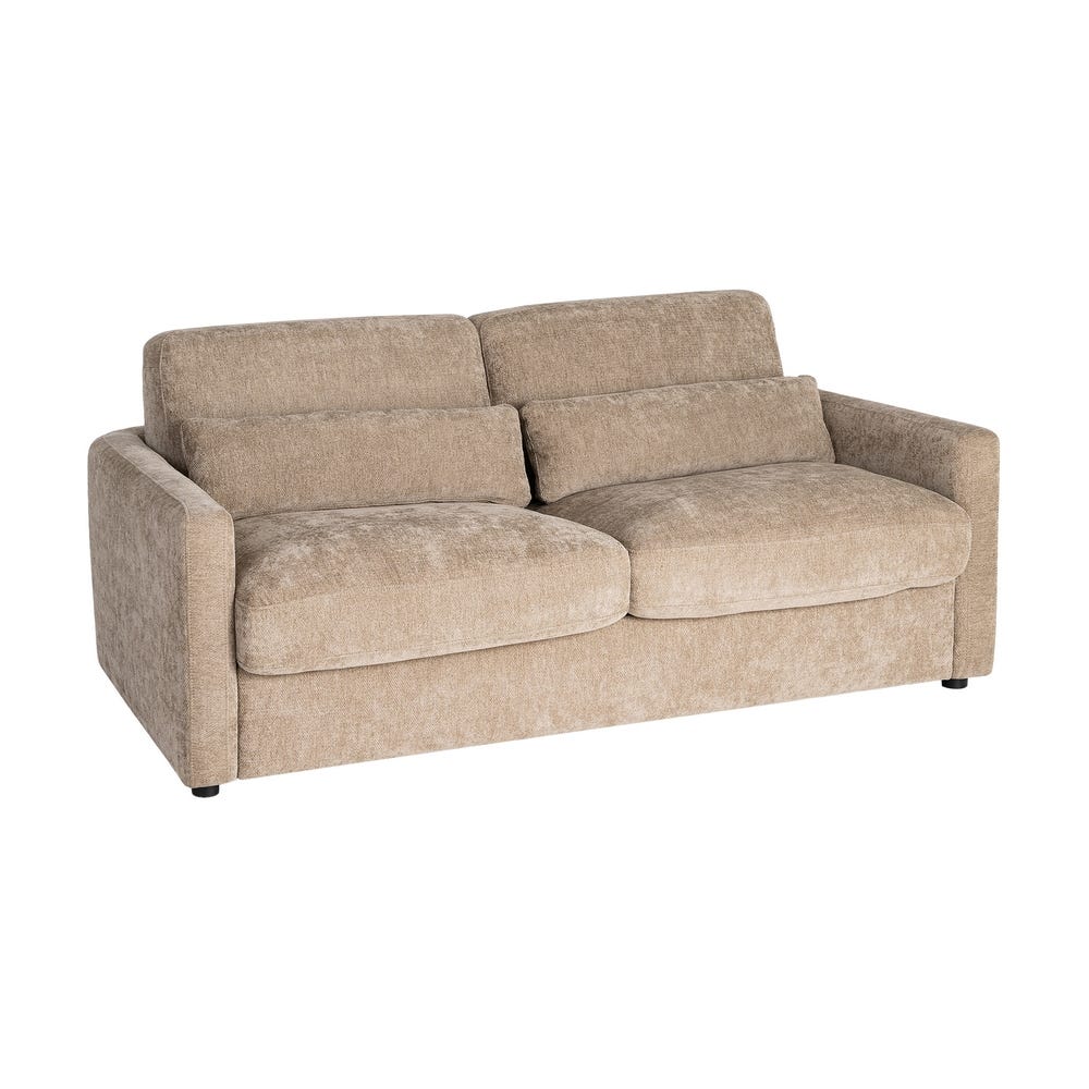 Sofá-cama de metal e MDF cor taupe antigo, 194 x 104 x 76 cm - Image 3