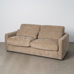 Sofá-cama de metal e MDF cor taupe antigo, 194 x 104 x 76 cm