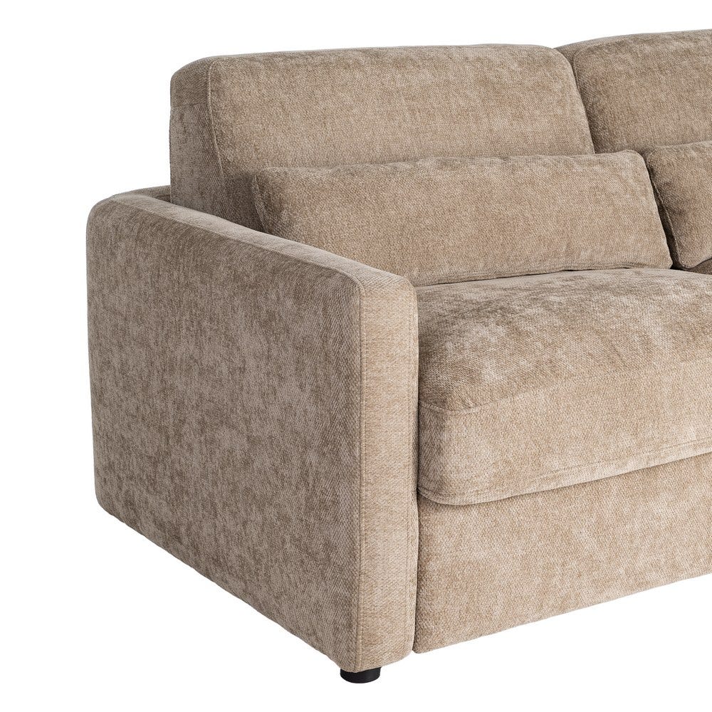 Sofá-cama de metal e MDF cor taupe antigo, 194 x 104 x 76 cm - Image 5
