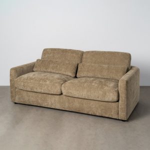 Sofá-cama verde em MDF e metal para quarto, 194 x 104 x 76 cm