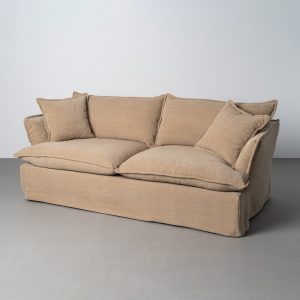 Sofá de 3 lugares bege escuro Tizado 221 x 103 x 72 cm