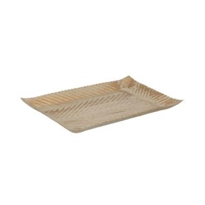 Tabuleiro Bege Dourado 30 x 19 x 2 cm